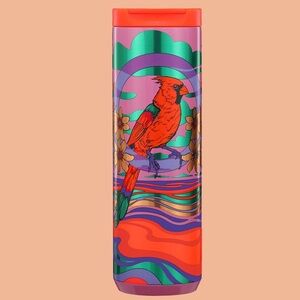 Starbucks Rex Hamilton Cardinal Colorful Bird Design Tumbler